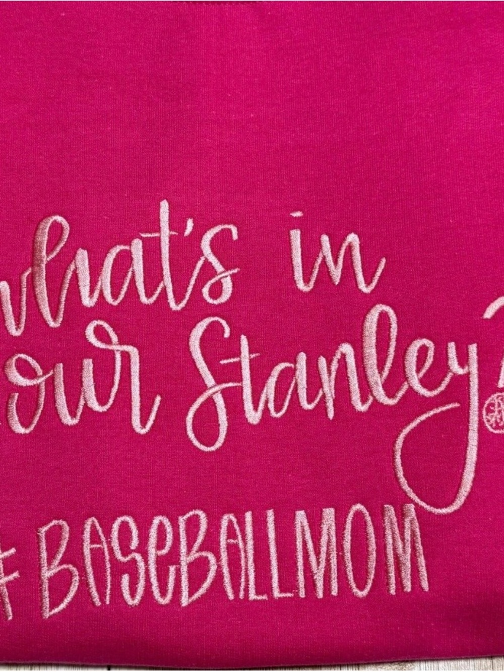 Women’s Crew Neck Sweater in Hot Pink with Script Detail